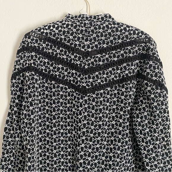 Wrap London Embroidered Black Button Down Top - Picture 5 of 7